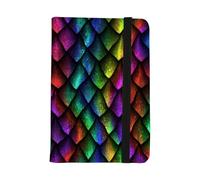 Colorful Scale Pattern Passport Holder, Pu Leather Passport Wallet, Gifts for Travellers, Travelling Essentials, Holiday Ducument Holder for Passports Tickets Money Boarding Passes, ID Card Cover