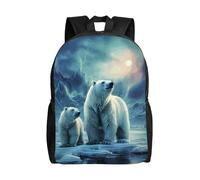 Colorful School Backpack Bears Northern Light Daypack Suitable Book Bags for Work, Travel, Hiking, 42X32X14Cm