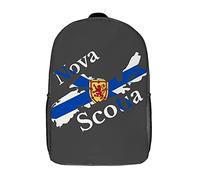 Colorful School Backpack Nova Scotia Flag Map Rucksack Casual School Bags for Hiking, Camping, Work, 42X32X14Cm