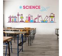 Colorful Science Wall Decal - Educational Vinyl Sticker for Classroom, School, and Homeschool, STEM Decor for Kids, Chemistry & Physics Themed Wall Art