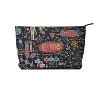 Colorful Scientific Formulas Calculations Board, Cosmetic Bag Corduroy Makeup Bag Portable Travel Toiletry Bag