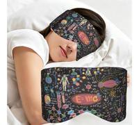 Colorful Scientific Formulas Calculations Board, Sleep Mask for Home Travel, Full Eye Covers Light Blocking Eye Mask Sleep Eye and Ear Muffs