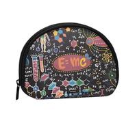 Colorful Scientific Formulas Calculations Board, Women's Storage Bag Shell Makeup Bag Small Coin Purse Shell Change Pouch