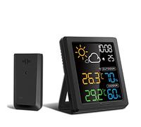 Colorful Screen LCD Weather Station Mini Alarm Clock Smart Hygrometer Thermometer Snooze Desktop