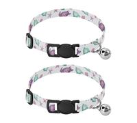 Colorful Sea Creatures Jellyfish Cat Collars 2 Pack Small Cat Collar Adjustable 10.6 to 17.1 Inches