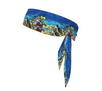 Colorful Sea Fish Print Ninja Headbands,Adjustable Head Tie For Men, Sports Sweatband For Yoga Running Basketball
