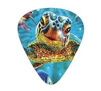 Colorful Sea Turtle 12 Pack Guitar Plectrums With Storage Case, 0.46/0.71/0.96mm, Including Thin, Medium Thick Guitar Plectrums For Electric Guitars Bass Ukulele