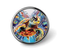 Colorful Sea Turtle_77697424 Round Lapel Pins Backpack Pin Cute Brooch Decoration Brooches for Women Men Fashion Button Badges for Hat Backpacks Purses Jackets Shirt Suit