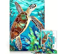 Colorful Sea Turtle Art Jigsaw for Teenagers 1000 Pieces Brain Power, Clean Cut, Fun Challenge, (50x75cm)