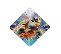 Colorful Sea Turtle Car Air Freshener Hanging, Long Lasting Scented Car Aromatherapy Tablets, Rhombus Fragrance Scented Cards for Vehicles, Bedroom, Wardrobe White-style