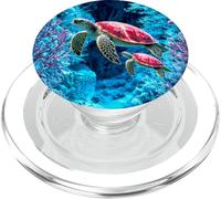 Colorful Sea Turtle Coral Reef Ocean Wildlife Nature Lover PopSockets PopGrip for MagSafe