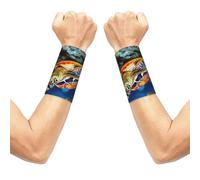 Colorful Sea Turtle Elastic Wrist Support, Sports Wristband For Basketball Tennis Golf Gym Workout, 2 Pack