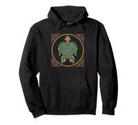 Colorful Sea Turtle Mandala Bohemian Ocean Animal Art Pullover Hoodie