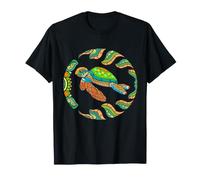 Colorful Sea Turtle Mandala Bohemian Ocean Animal Art T-Shirt