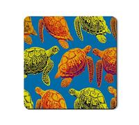 Colorful Sea Turtle Washer Dryer Top Protector Mat, Vibrant Marine Style Laundry Machine Cover, Summer Rubber Anti-slip Waterproof Mats for Laundry Room 24x24 Inch
