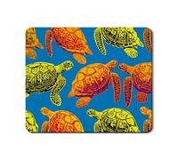 Colorful Sea Turtle Washer Dryer Top Protector Mat, Vibrant Marine Style Laundry Machine Cover, Summer Rubber Anti-slip Waterproof Mats for Laundry Room 20x24 Inch