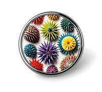 Colorful Sea Urchin Lapel Pin Brooches Round Fashion Brooch Pin Cute Button Badges Alloy Button Pins Enamel Pins Metal Pinback for Hat Shirt Clothing Bags