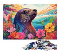 Colorful Seal 1000 Piece Jigsaw Puzzle Difficult Puzzles for Adults for Teenagers, Family Game Night, Brain-Challenging Gift Idea 50x75CM/19.68x29.52inch