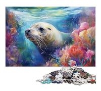 Colorful Seal 1000Pc Adults Jigsaw Puzzle Difficult Puzzles for Adults Challenging Brain Teaser for Teenagers, Family Game Night Fun 50x75CM/19.68x29.52inch