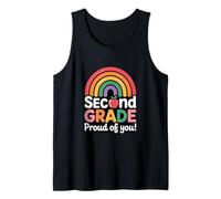 Colorful Second Grade Proud of You Rainbow Apple Tank Top