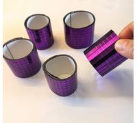 Colorful Self-Adhesive Glass Mirror Mosaic,2400Pcs 5x5mm Mirror Tiles for DIY Disco Ball, Cowboy Hat, Vase, Bottle, Interior Decoration (Purple, 2400pcs)