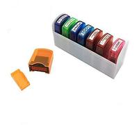 Colorful Self-Inking Motivation School Grading Teacher Stamp Set and Tray 8 Piece (Design A)