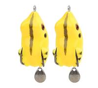 Colorful Sequin Artificial Frog Fishing Lures 2 Packs 5.5cm 11g Hard Baits with Hooks Long Casting Vivid Design for Freshwater Saltwater Fishing Tackle Accessories (5#)