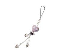 Colorful Shade Flower Heart Pattern Strong Acrylic Phone Lanyard with Keychain Unique Phone Decor for Everyday Use Lovely Mobile Holder