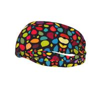 Colorful Shape Pattern Basketball Fitness Elastic Headband, Unisex Sports Headband, Sports Running Cycling Yoga Sweat-Absorbent Band,
