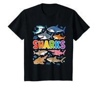 Colorful Sharks Ocean Animal Illustration T-Shirt