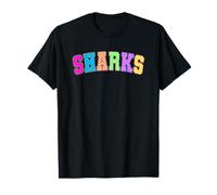 Colorful Sharks Rainbow Pattern Fun T-Shirt