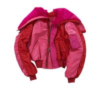 Colorful Shearling-Collar Cropped Jacket- female- Andersson Bell- Winter Jackets- Pink- L- Jackets L
