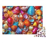 Colorful Shell Collection 1000pc Colorful Seashells Thick Cardboard Jigsaw Puzzle for Stress Relief Seekers Christmas Gathering Home Decor Casual Gamers Staycation Entertainment 38x26cm/1000pcs