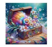 Colorful Shell Pearl Jigsaw Puzzle 300 Pieces 35x35cm/14x14inch, Difficult jigsaw puzzles for Adults 300, Beautiful Art work, Great Festive Puzzle Gift for Men/Women