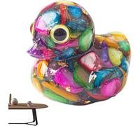 (Colorful Shells) Crystal Duck Figures, Desk Duck Decoration, Crystal Gravel Duck Table Decoration, Cute Animal Statue, Small Collectible Figure for Home Desk