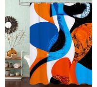 Colorful Shower Curtain 100 x 180 cm, Waterproof Fast-Drying Polyester Fabric, Extra Long Shower Curtain with Weighted Bottom & 12 Hooks Washable Bathroom Curtains for Bath Wet Room Tub, Nordic J8-129