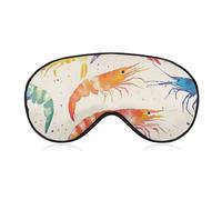 Colorful Shrimp Fashion Eye Mask Printed Sleep Masks Soft Unisex Blackout Covering with Adjustable Strap