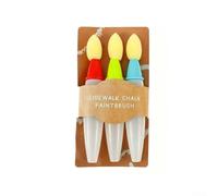Colorful Sidewalk Chalk Paint Brush Set, Reusable Brushes for Outdoor Art, Washable DIY Painting Kit for Kids and Parents, 3 Pack(Blue)