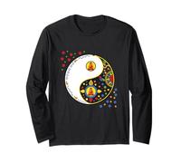 Colorful Sign Symbol tao yin and yang Taiji Yoga with Buddha Long Sleeve T-Shirt