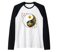 Colorful Sign Symbol tao yin and yang Taiji Yoga with Buddha Raglan Baseball Tee