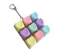 Colorful Silicone Keychain Toy Heart Shape Switches Tester Featuring 9 Clicky Switches for Offices Decoration Clicky Keys with Silicone Keychain for Stress Relief