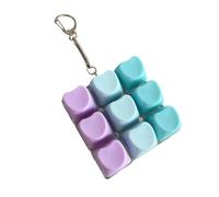 Colorful Silicone Keychain Toy Heart Shape Switches Tester Featuring 9 Clicky Switches for Offices Decoration Clicky Keys with Silicone Keychain for Stress Relief