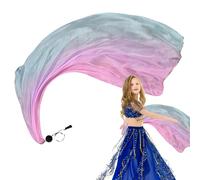 Colorful Silk Scarf Belly Dance Veil | Unique Silk Gradual Colors For Smooth Motion Lightweight Elegant Texture Scarf For Dance Worship Artistic Choreography Belly Dancing Practice And Expressive Wors