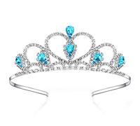 Colorful Silver Heart Rhinestone Tiara