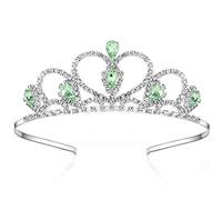 Colorful Silver Heart Rhinestone Tiara