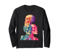 Colorful Skeletons Tropical Gothic Summer Summerween Goth Long Sleeve T-Shirt