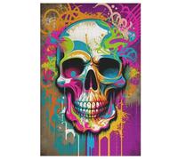 Colorful Skeletons Wooden Puzzles Jigsaw Puzzle 1000 Pieces for Adults Creative Difficult Challenging Game （78×53cm）