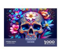 Colorful Skull Art Durable Material Easy to Assemble Pieces, Perfect for Relaxing, Unwinding And Enjoying Quiet Moments 52x38cm/1000pcs
