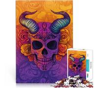 Colorful skull art1000 Piece Puzzle For Adults Toys Educational Games Stress Relieving Enhance love between couples 38x26cm