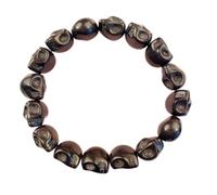 Colorful Skull Bead Skeleton Bracelets Delicate Gothic Charm Head Bone Stone Seed Elastic Strand Bracelets Jewelry